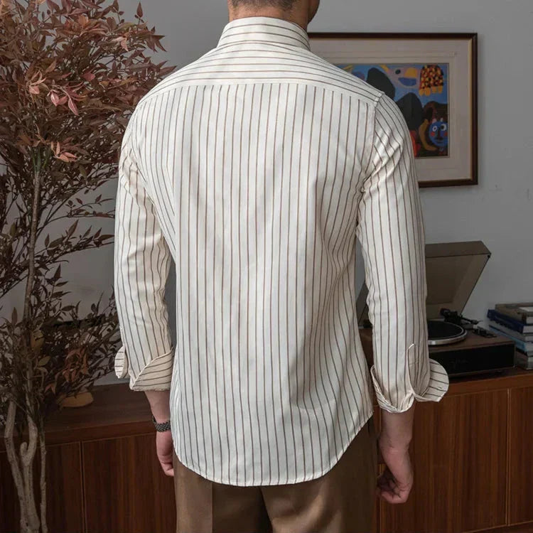 Camisa Social Listrada de Algodão Masculina Stoppa S056