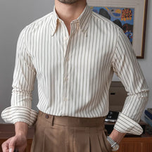 Camisa Social Listrada de Algodão Masculina Stoppa S056