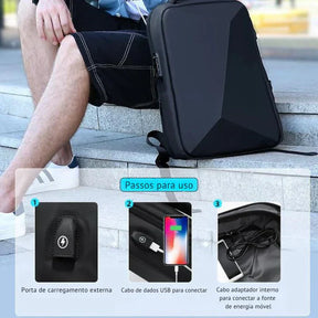 Mochila Executiva Stoppa S087 - Notebook 14`, Expansível, Impermeável e Porta USB